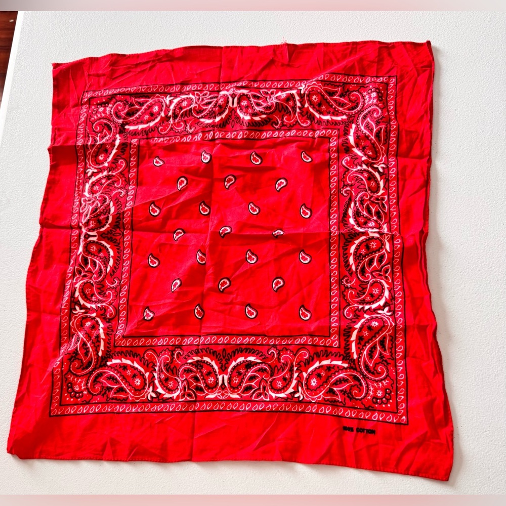 Classic Red Paisley Bandana Scarf